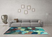 Machine Washable Abstract Light Blue Modern Rug, wshabs3526lblu