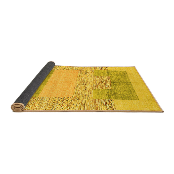 Sideview of Abstract Yellow Modern Rug, abs3527yw