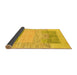 Sideview of Abstract Yellow Modern Rug, abs3527yw