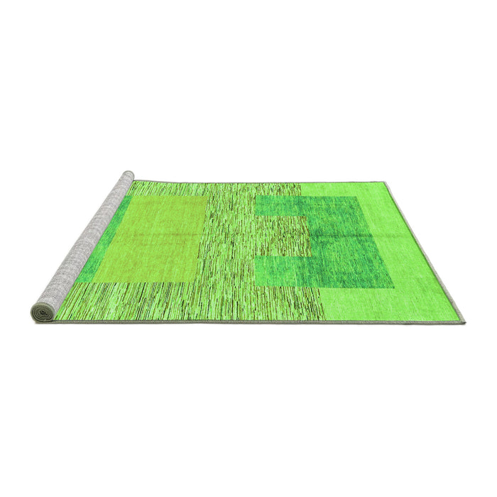 Sideview of Machine Washable Abstract Green Modern Area Rugs, wshabs3527grn