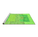 Sideview of Machine Washable Abstract Green Modern Area Rugs, wshabs3527grn