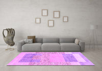 Machine Washable Abstract Purple Modern Rug, wshabs3527pur