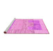 Sideview of Machine Washable Abstract Pink Modern Rug, wshabs3527pnk