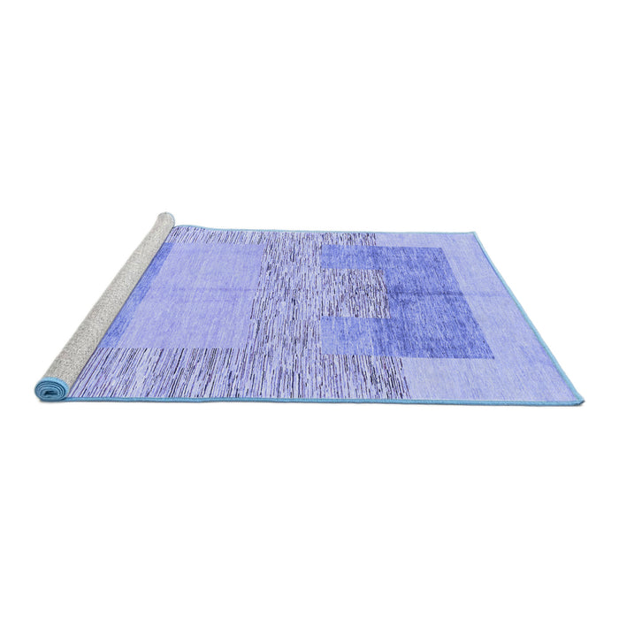 Sideview of Machine Washable Abstract Blue Modern Rug, wshabs3527blu