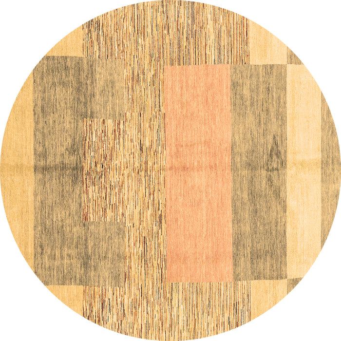 Round Abstract Brown Modern Rug, abs3527brn