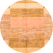 Round Abstract Orange Modern Rug, abs3527org