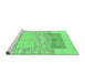 Sideview of Machine Washable Abstract Emerald Green Modern Area Rugs, wshabs3527emgrn