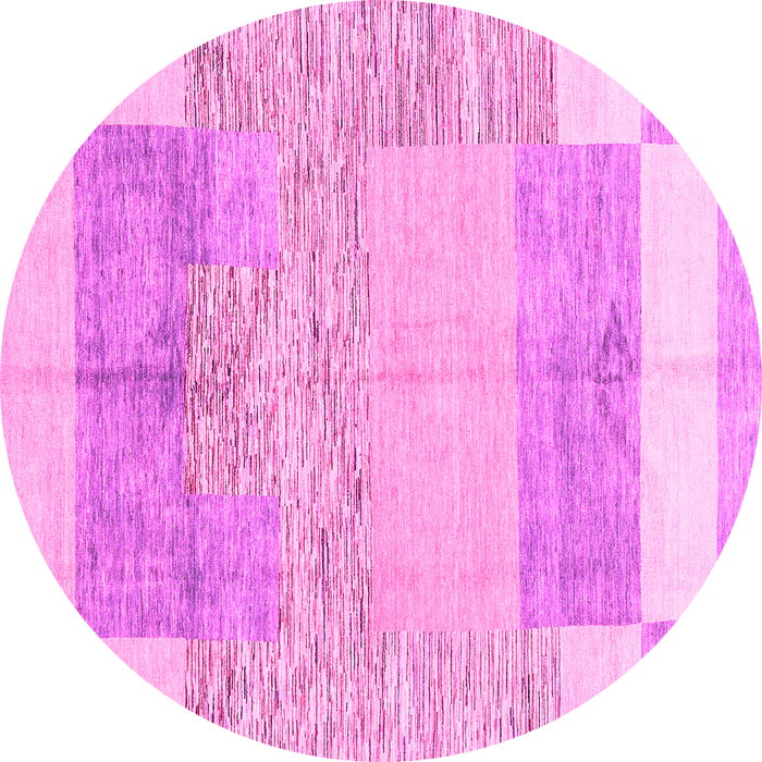 Round Abstract Pink Modern Rug, abs3527pnk