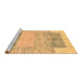 Sideview of Machine Washable Abstract Brown Modern Rug, wshabs3527brn