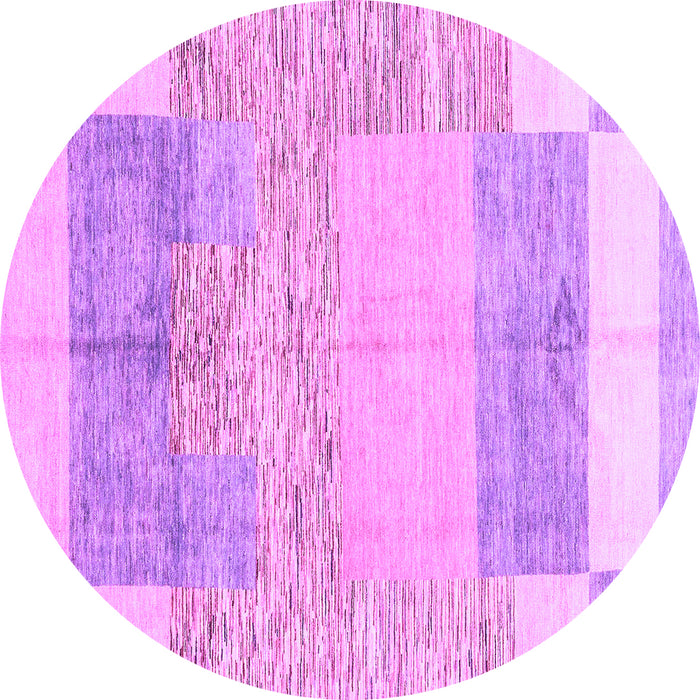 Round Machine Washable Abstract Purple Modern Area Rugs, wshabs3527pur