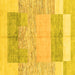 Square Machine Washable Abstract Yellow Modern Rug, wshabs3527yw