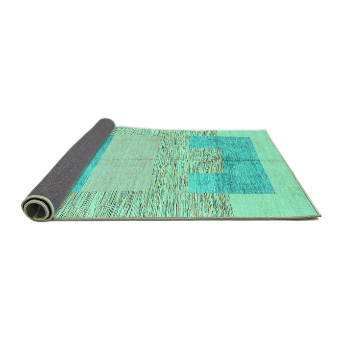 Sideview of Abstract Turquoise Modern Rug, abs3527turq