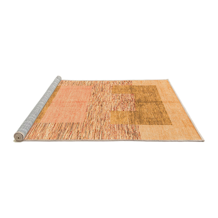 Sideview of Machine Washable Abstract Orange Modern Area Rugs, wshabs3527org
