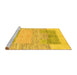 Sideview of Machine Washable Abstract Yellow Modern Rug, wshabs3527yw