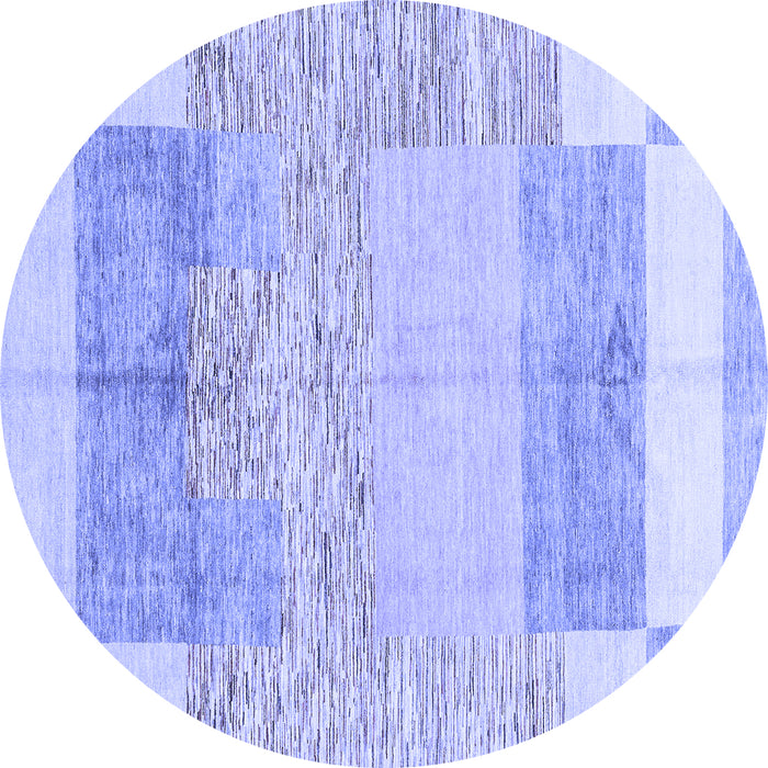 Round Abstract Blue Modern Rug, abs3527blu