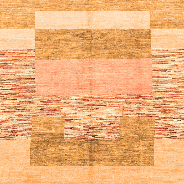Square Machine Washable Abstract Orange Modern Area Rugs, wshabs3527org