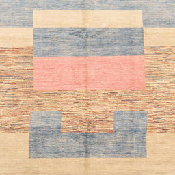 Square Machine Washable Abstract Light Copper Gold Rug, wshabs3527