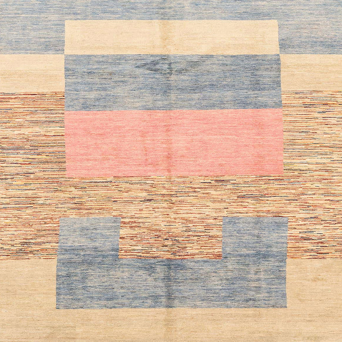 Square Machine Washable Abstract Light Copper Gold Rug, wshabs3527