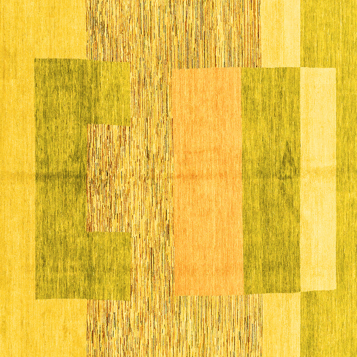 Square Abstract Yellow Modern Rug, abs3527yw
