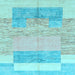 Square Abstract Light Blue Modern Rug, abs3527lblu