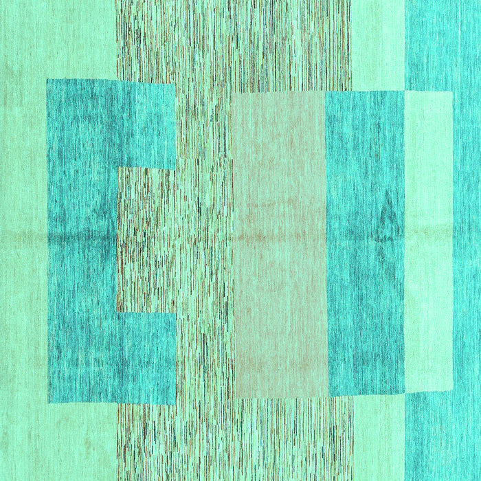 Square Abstract Turquoise Modern Rug, abs3527turq