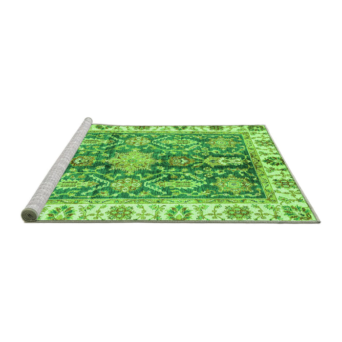 Sideview of Machine Washable Oriental Green Traditional Area Rugs, wshabs3528grn