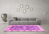 Machine Washable Oriental Pink Traditional Rug, wshabs3528pnk