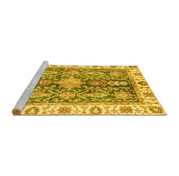 Sideview of Machine Washable Oriental Yellow Traditional Rug, wshabs3528yw