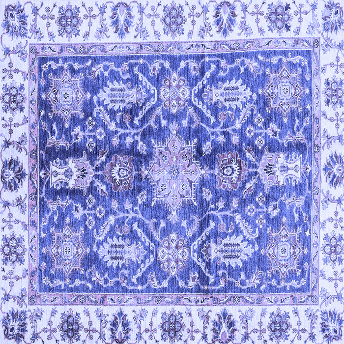 Square Machine Washable Oriental Blue Traditional Rug, wshabs3528blu