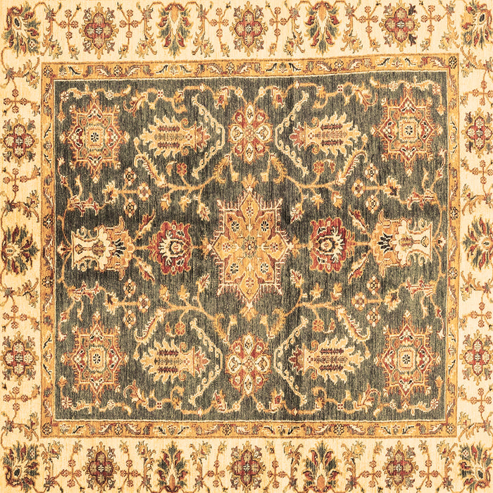 Square Machine Washable Oriental Brown Traditional Rug, wshabs3528brn