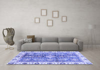 Machine Washable Oriental Blue Traditional Rug, wshabs3528blu