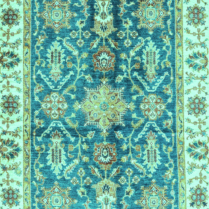 Machine Washable Oriental Turquoise Traditional Area Rugs, wshabs3528turq