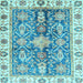 Square Oriental Light Blue Traditional Rug, abs3528lblu