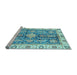 Sideview of Machine Washable Oriental Light Blue Traditional Rug, wshabs3528lblu