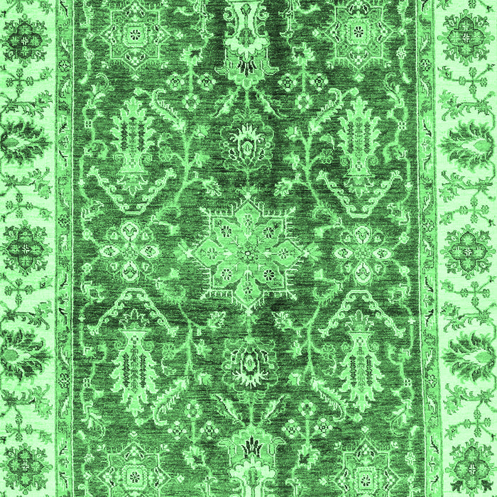 Machine Washable Oriental Emerald Green Traditional Area Rugs, wshabs3528emgrn