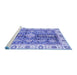 Sideview of Machine Washable Oriental Blue Traditional Rug, wshabs3528blu