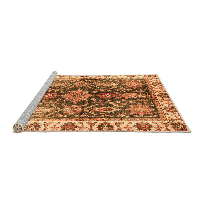 Sideview of Machine Washable Oriental Orange Traditional Area Rugs, wshabs3529org