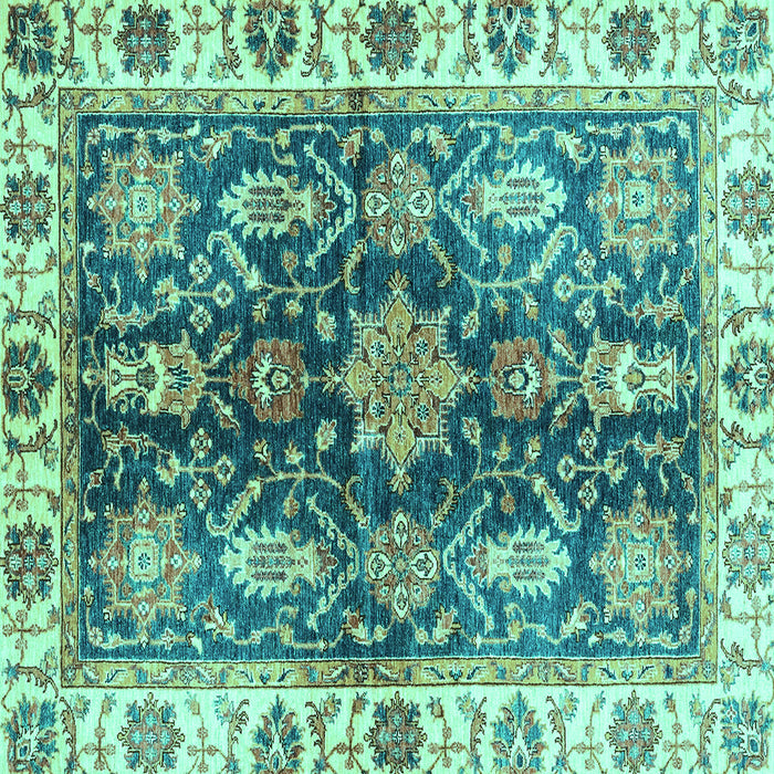 Square Oriental Turquoise Traditional Rug, abs3529turq