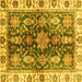 Square Oriental Yellow Traditional Rug, abs3529yw