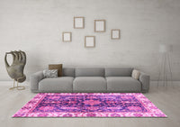 Machine Washable Oriental Pink Traditional Rug, wshabs3529pnk