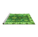 Sideview of Machine Washable Oriental Green Traditional Area Rugs, wshabs3529grn