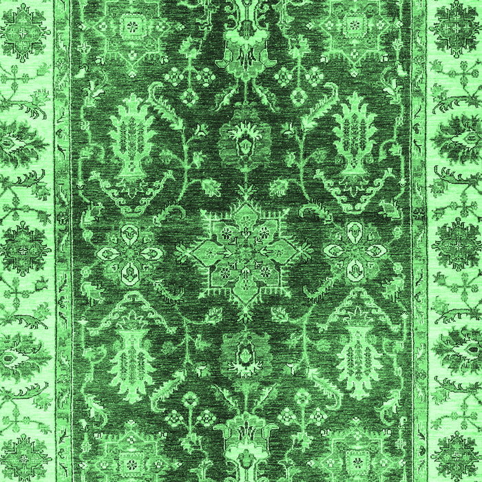 Machine Washable Oriental Emerald Green Traditional Area Rugs, wshabs3529emgrn