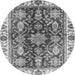 Round Oriental Gray Traditional Rug, abs3529gry