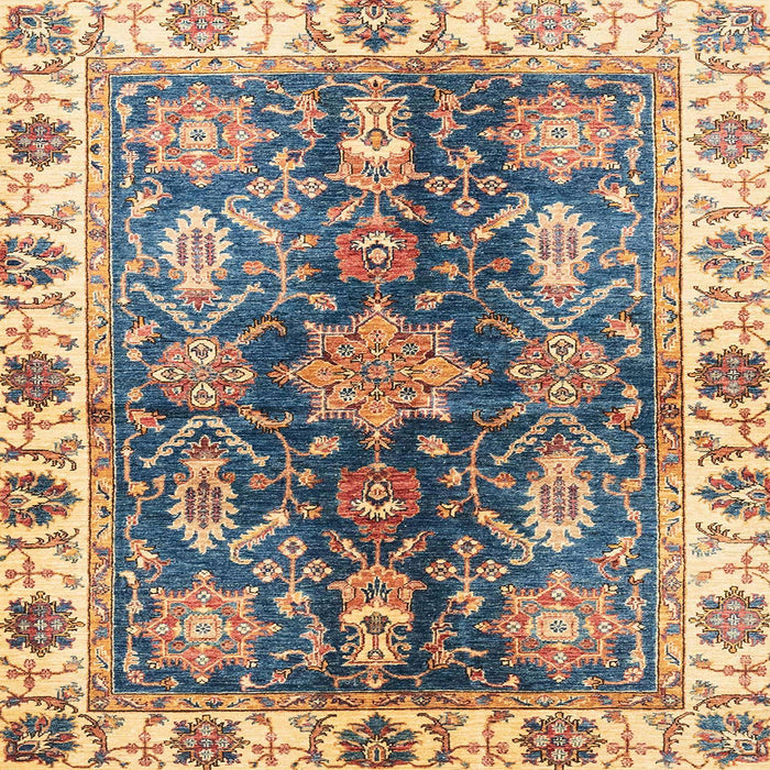 Square Abstract Brown Oriental Rug, abs3529