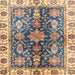 Square Abstract Brown Oriental Rug, abs3529