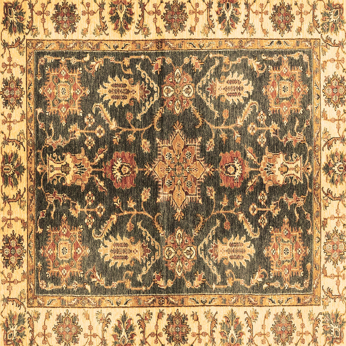 Square Machine Washable Oriental Brown Traditional Rug, wshabs3529brn