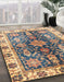 Abstract Brown Oriental Rug in Family Room, abs3529