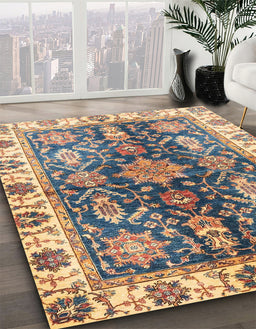 Machine Washable Abstract Brown Sugar Brown Rug in a Family Room, wshabs3529