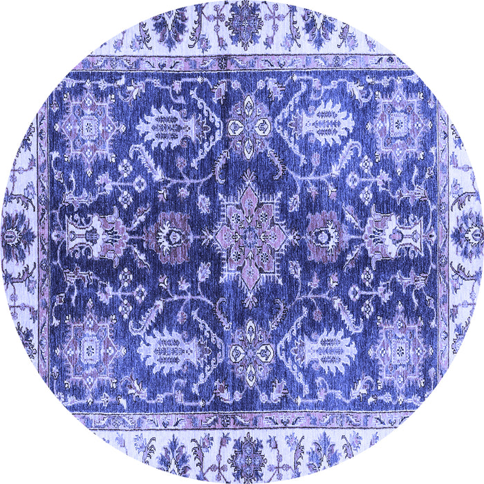 Round Oriental Blue Traditional Rug, abs3529blu