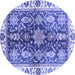Round Oriental Blue Traditional Rug, abs3529blu